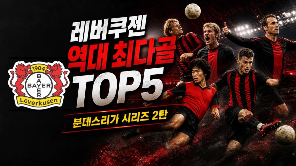 바이어 04 레버쿠젠 공식 크레스트와 시대별 골잡이를 표현한 레버쿠젠 역대 최다골 TOP5 분데스리가 시리즈 2탄 썸네일