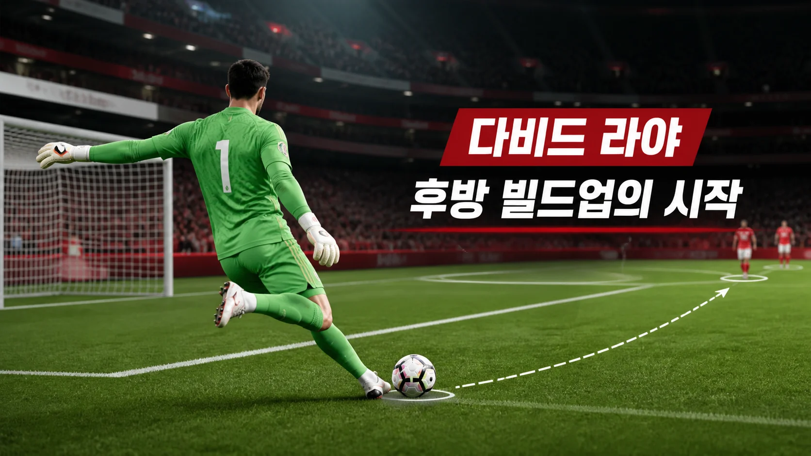 후방에서 패스를 전개하는 비식별 골키퍼로 표현한 다비드 라야 역할 이미지